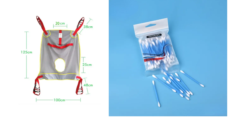 Bundle of Medical Grade Cotton Swabs & Toileting Hoist Sling